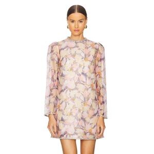 Zimmermann Illustration Diamanté Trim Mini Dress